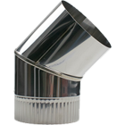 Enkelwandige RVS bocht Ø150mm – 45°