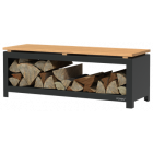 Forno houtopslag 2-zits bank (zwart)