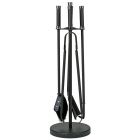 Haardstel 4-delig ronde voet met chroom