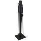 Haardstel antraciet 2-delig vierkante voet met chroom