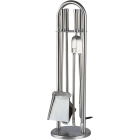 Haardstel RVS 4-delig gebogen ronde voet met chroom
