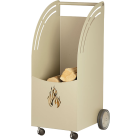 Hoge houtbak rechthoek op wieltjes standaard (taupe)