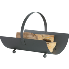 Houtbak halfrond met handvat (antraciet)