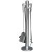 Haardstel RVS 4-delig ronde voet met aluminium