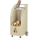 Hoge houtbak rechthoek op wieltjes groot (taupe)