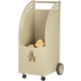 Hoge houtbak rechthoek op wieltjes standaard (taupe)