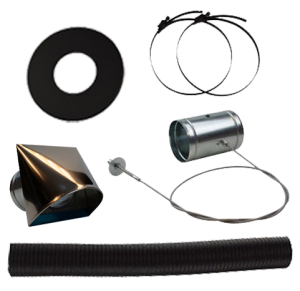 Luchttoevoerset Ø150mm (zwart)