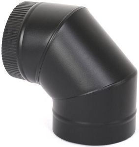 Dubbelwandige bocht Ø150/200mm – 90º (zwart)