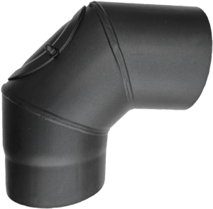 Dikwandige bocht Ø150mm – 45° met luik (zwart)