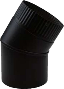 Enkelwandige RVS bocht Ø150mm – 15° (zwart)