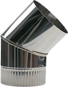Enkelwandige RVS bocht Ø200mm – 45°