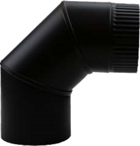 Enkelwandige RVS bocht Ø125mm – 90° (zwart)