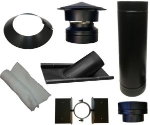 Dakdoorvoer Ø150/200mm voor pannendak (zwart)