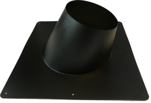 Dakplaat voor dubbelwandig Ø100/150mm – hellend 5-25° (zwart)