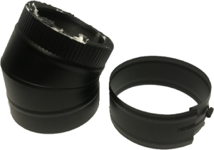 Dubbelwandige bocht Ø100/150mm – 30º (zwart)