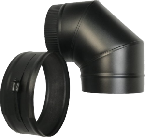 Dubbelwandige bocht Ø100/150mm – 90º (zwart)