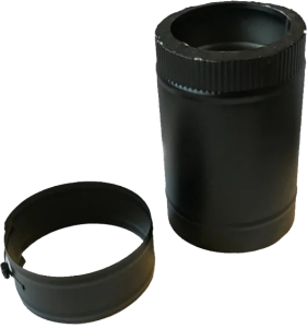 Dubbelwandige pelletkachel pijp Ø80/130mm – 30cm (zwart)
