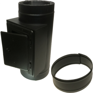 Dubbelwandige pijp met inspectieluik Ø150/200mm (zwart)