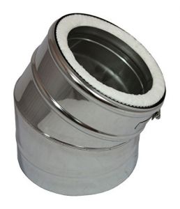 Dubbelwandige pelletkachel bocht Ø80/130mm – 45º