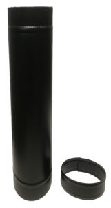 Dubbelwandige pijp Ø100/150mm – 100cm (zwart)