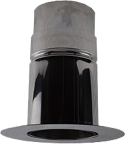 Enkelwandige RVS nisbus met rozet Ø110mm