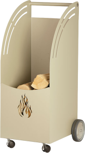 Hoge houtbak rechthoek op wieltjes standaard (taupe)