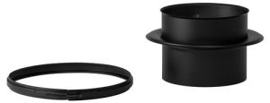 Holetherm onderaansluitstuk Ø100mm naar Ø100/150mm (zwart)