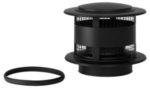 Holetherm dubbelwandige trekkap met gaas Ø250/300mm (zwart)