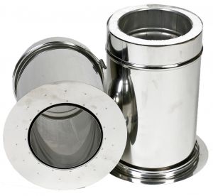 Holetherm dubbelwandige nisbus met rozet Ø125/175mm – 50cm