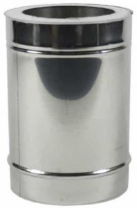 Holetherm dubbelwandige pijp Ø80/130mm – 33cm (zwart)