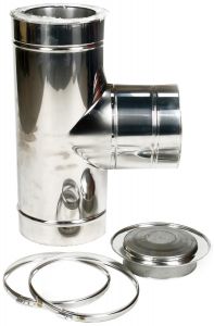 Holetherm dubbelwandig T-stuk Ø80/130mm – 90°