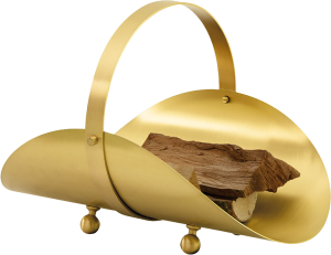 Houtbak halfrond met handvat (mat goud)