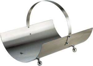 Houtbak halfrond met handvat (RVS)