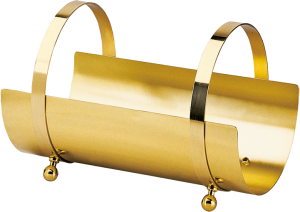 Houtbak halfrond met handvaten (goud)