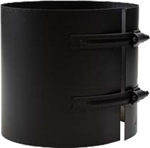 Klemband voor enkelwandig RVS Ø150mm (zwart)