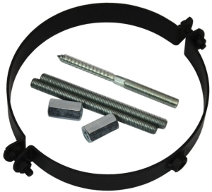 Dikwandige muurbeugel Ø150mm (zwart)