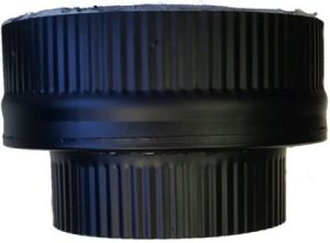 Onderaansluitstuk Ø130mm naar Ø150/200mm (zwart)