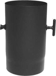 Dikwandige pijp Ø120mm – 25cm met smoorklep (grijs)