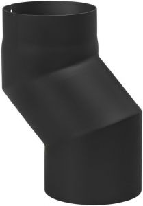 Dikwandige bocht Ø150mm – 45° (zwart)