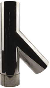 Enkelwandig RVS T-stuk Ø110mm – 45º