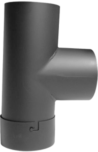 Dikwandig T-stuk Ø130mm (zwart)
