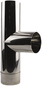 Enkelwandig RVS T-stuk Ø120mm – 90º