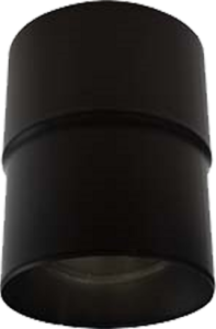 RVS verloopstuk Ø124mm naar Ø130mm (zwart)