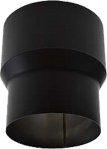 RVS verloopstuk Ø129mm naar Ø150mm (zwart)