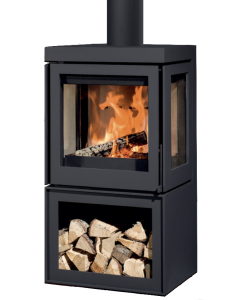 Barbas BOX Panorama 55 met houtvak houtkachel